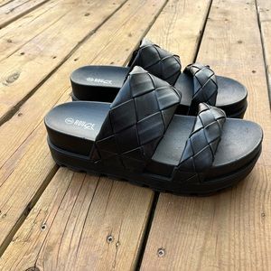 black braided sandals